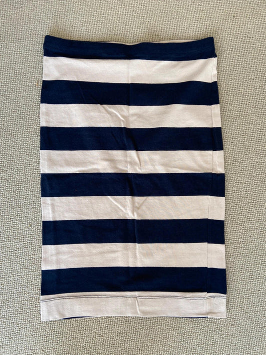 H&M Basics Size Small Striped Skirt – Navy & Beige, Elasticated Waist