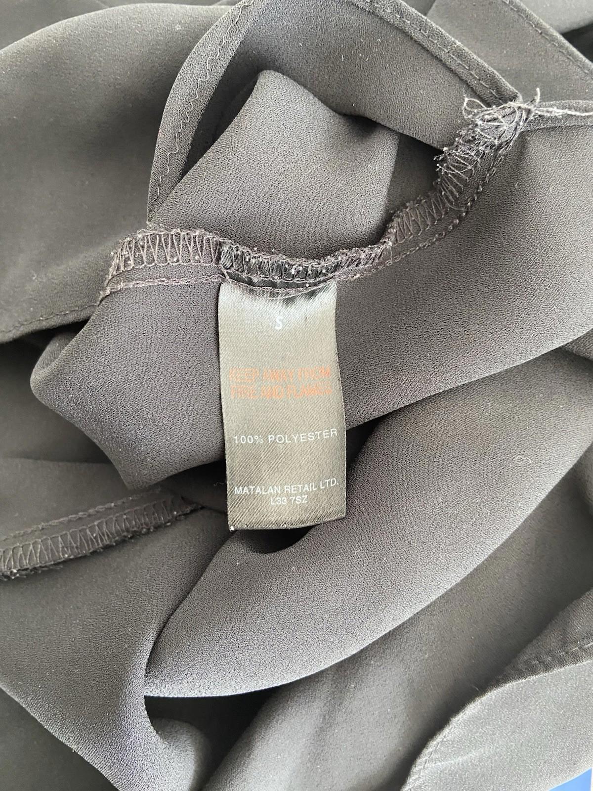 Papaya Weekend Black Sheer Blouse – Size Small – Adjustable Sleeves – Everyday