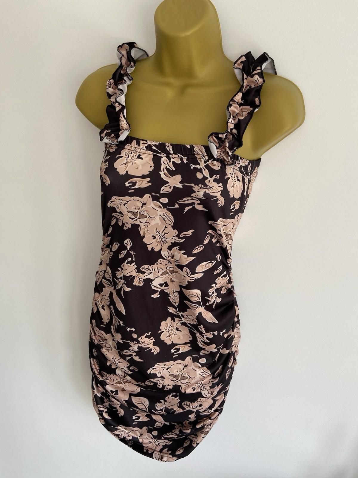 Size Small Floral Ruched Dress – 100% Polyester