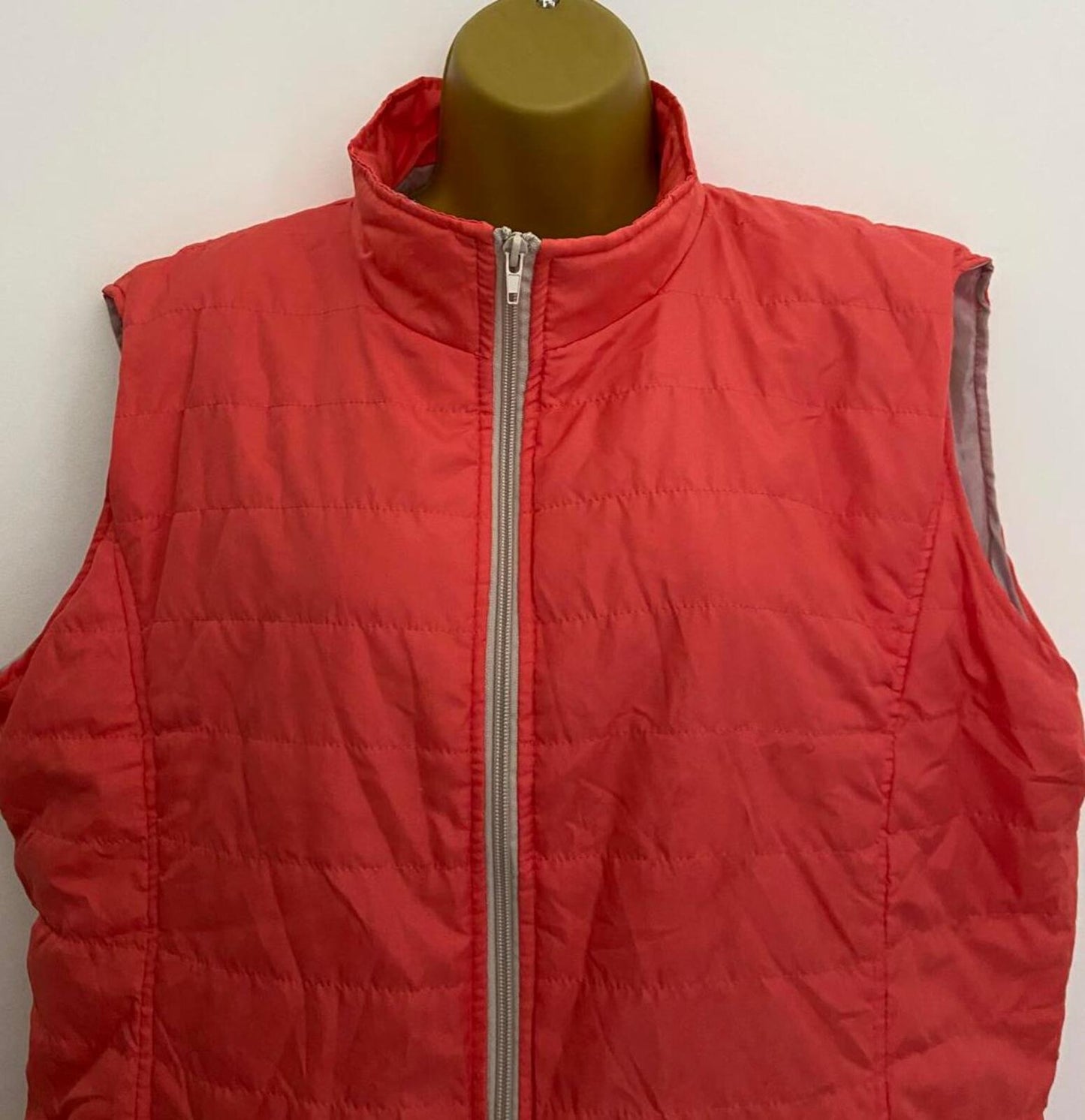 Anne de Lancay Lightweight Bodywarmer – Peach Coral – Size L – Zip Gilet