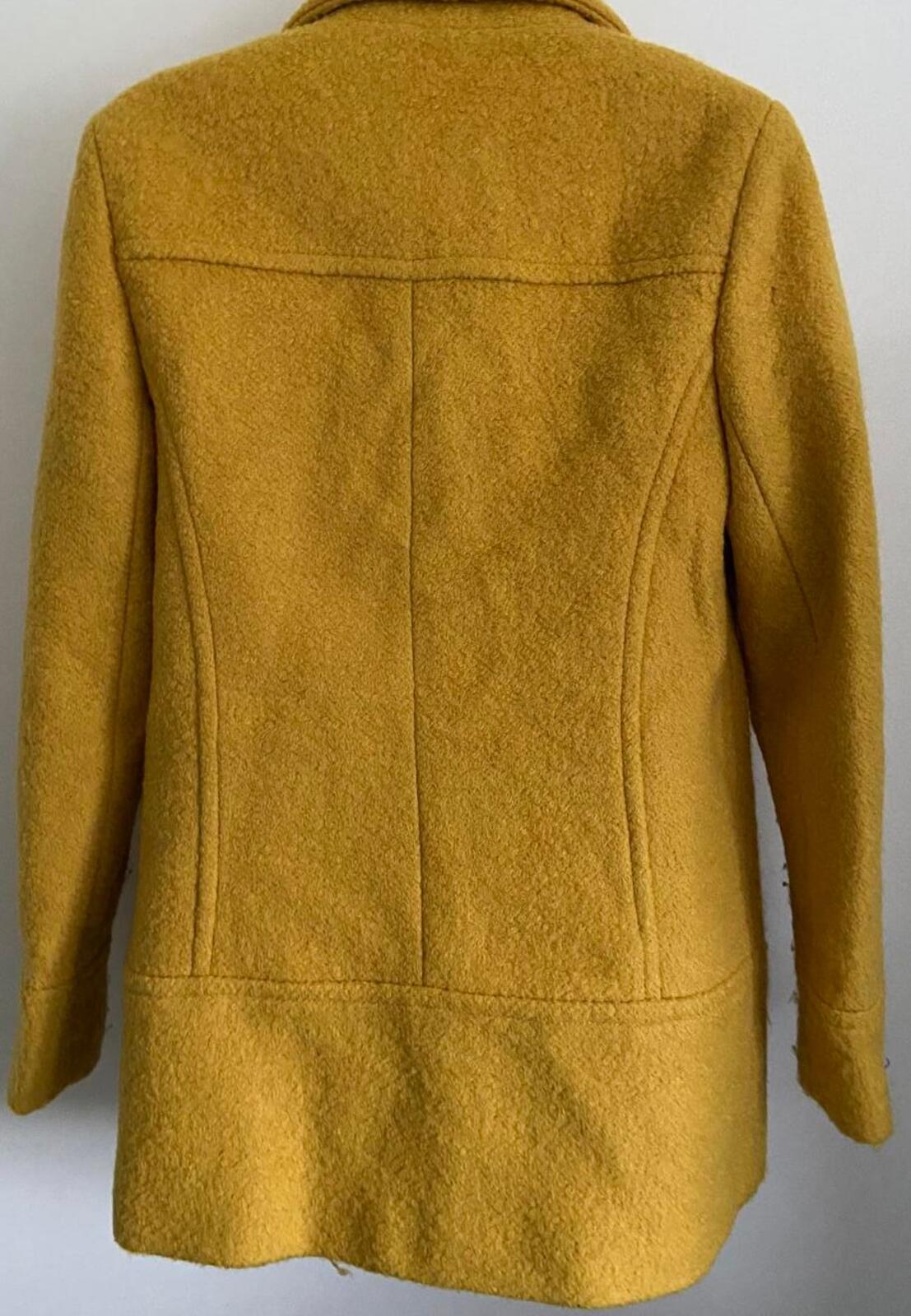 M&Co Mustard Pea Coat – Size 10 – Wool Blend Double Breasted Jacket
