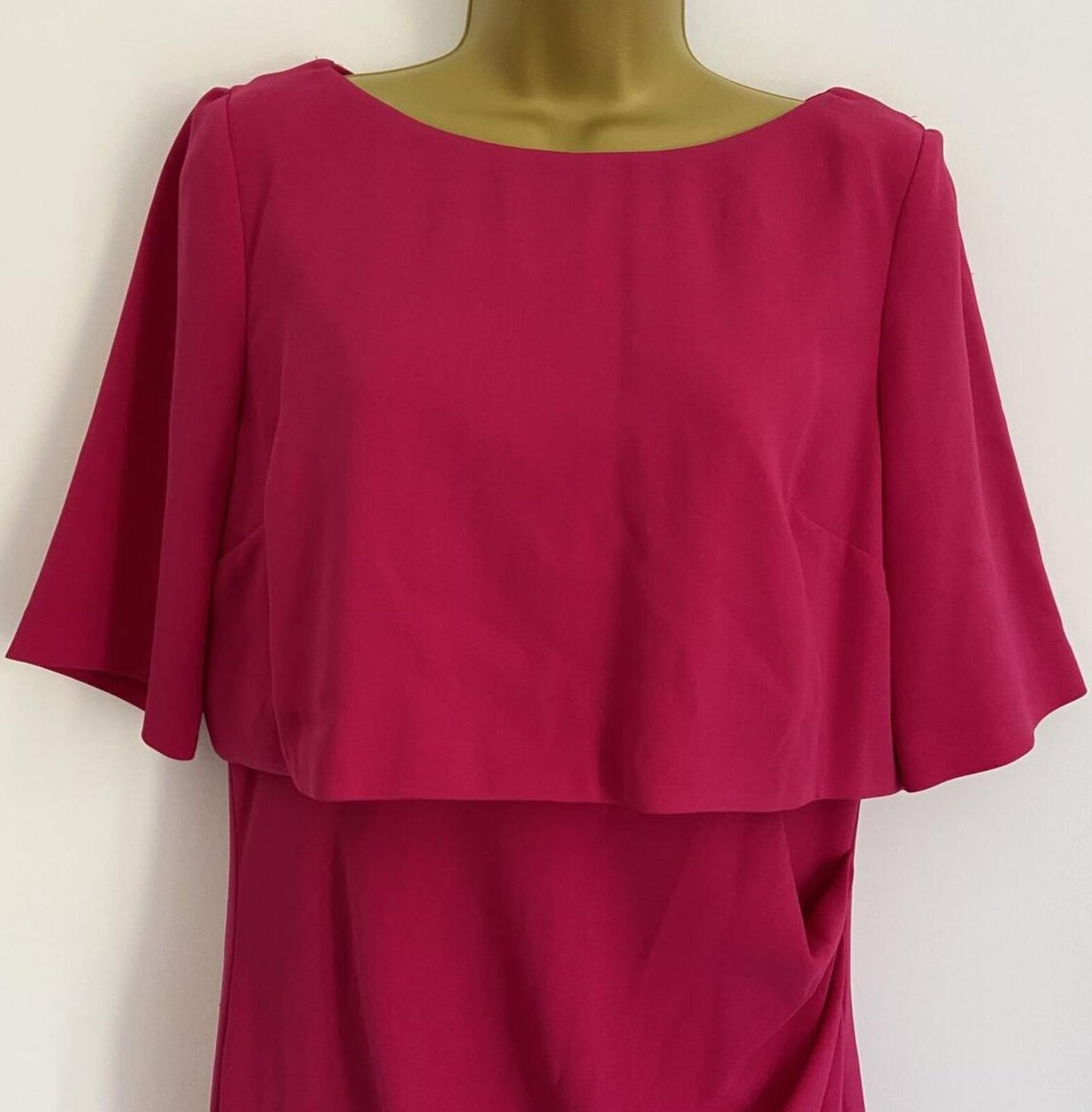 Coast Raspberry Pink Occasion Dress – UK 14 – Lace Back Detail