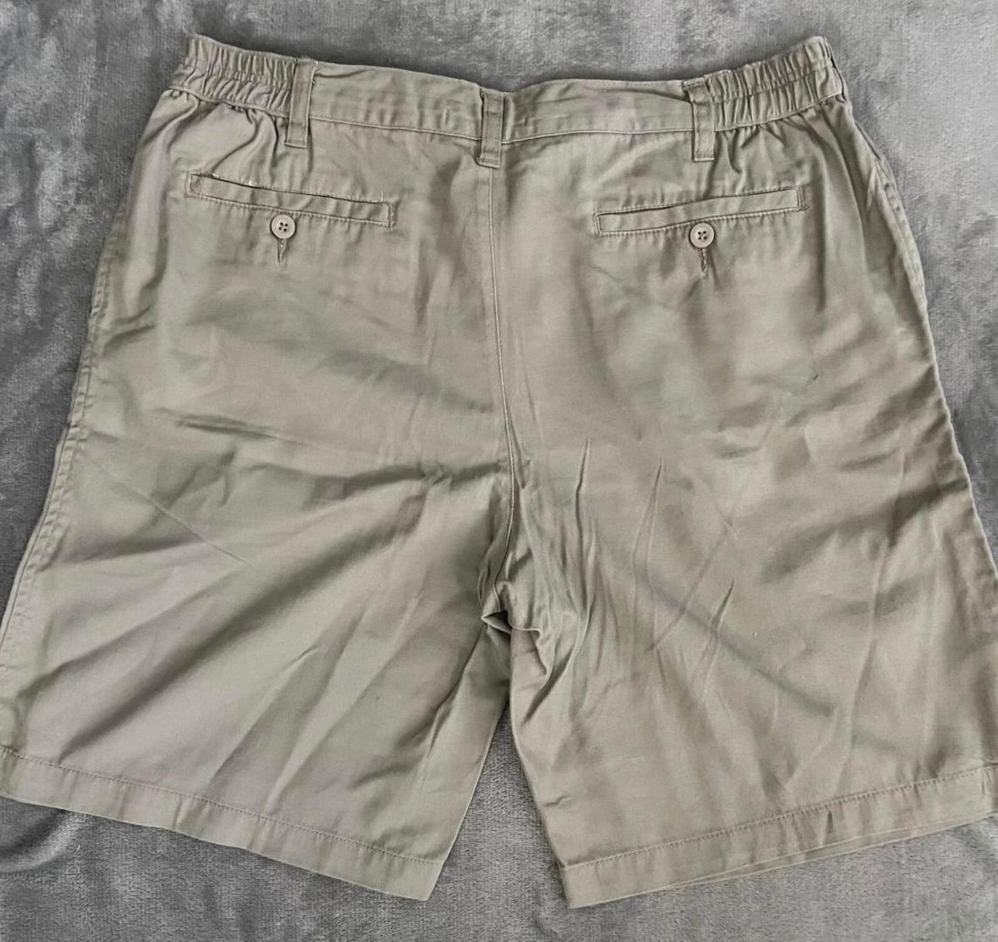 George Men’s Stone Chino Shorts – 34” Waist – Beige Cotton Summer Shorts