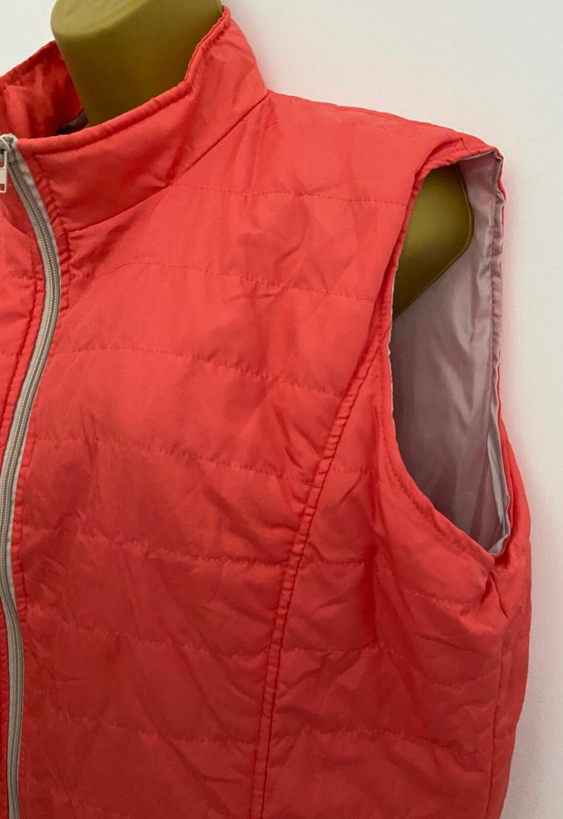 Anne de Lancay Lightweight Bodywarmer – Peach Coral – Size L – Zip Gilet