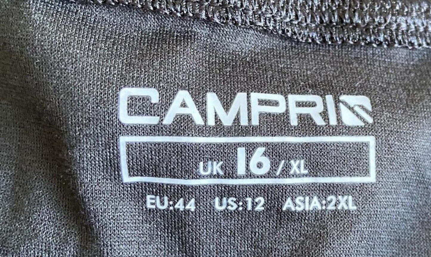 Campri Black Active Top – Women’s Size 16 / XL – Long Sleeve Sportswear