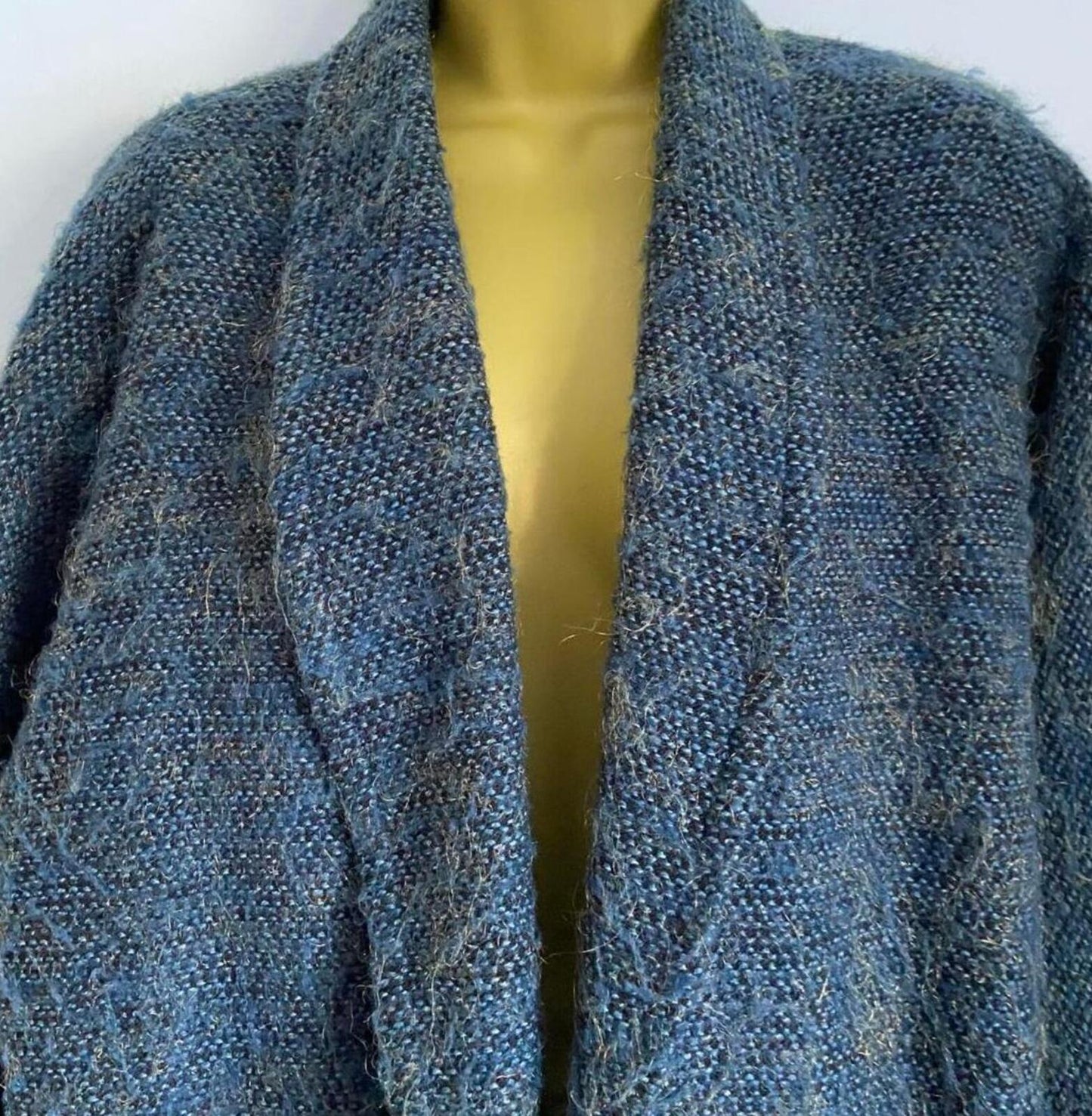 Jaeger Turquoise Metallic Blazer – Size 10 – Wool Blend Tailored Jacket