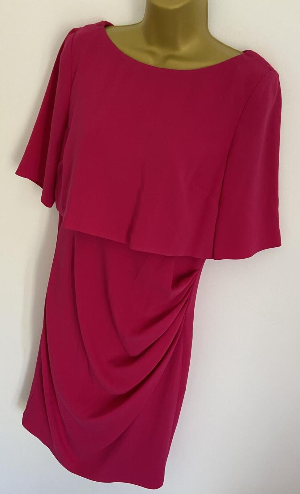 Coast Raspberry Pink Occasion Dress – UK 14 – Lace Back Detail