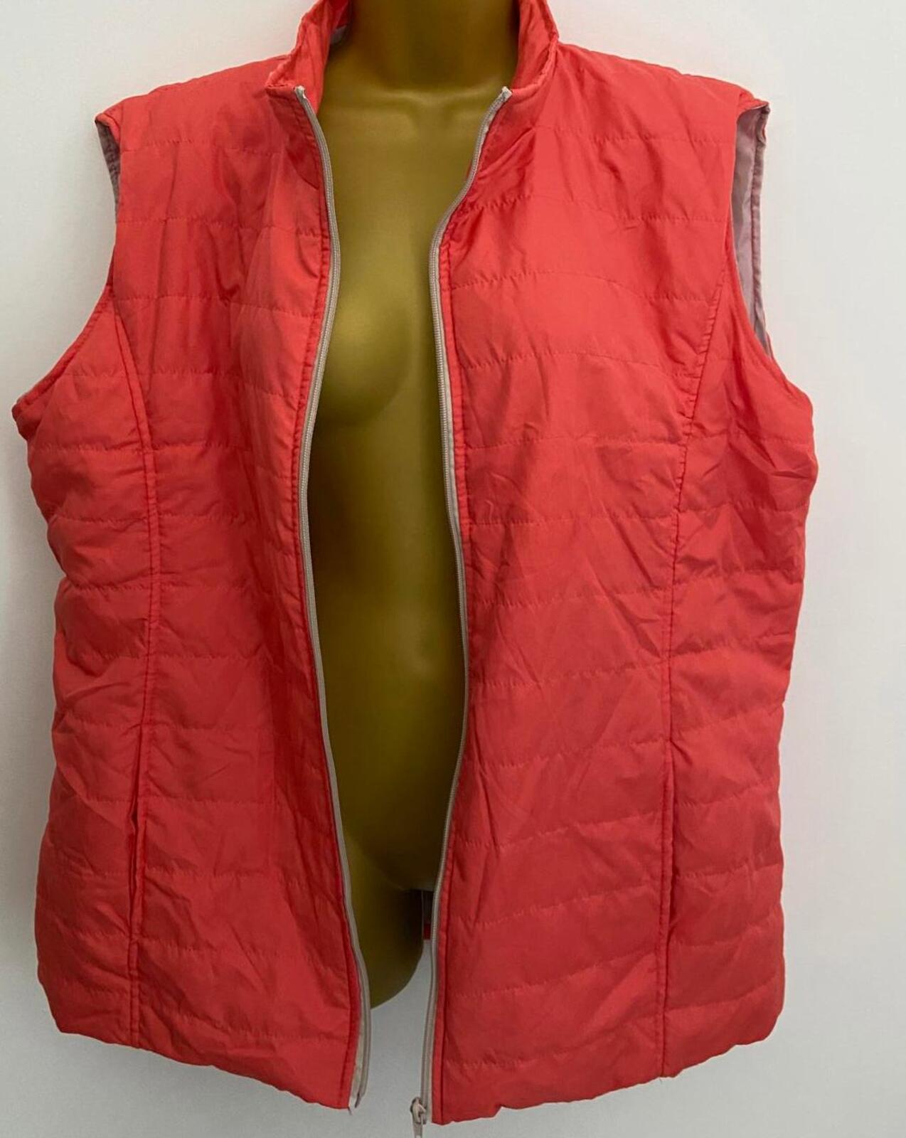 Anne de Lancay Lightweight Bodywarmer – Peach Coral – Size L – Zip Gilet