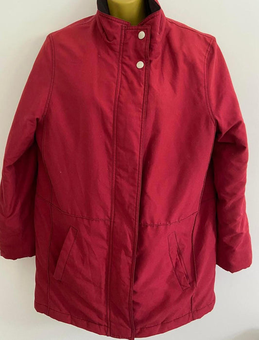 Ensign Collection Quilted Jacket – Red – Size 12 – Zip & Button Coat