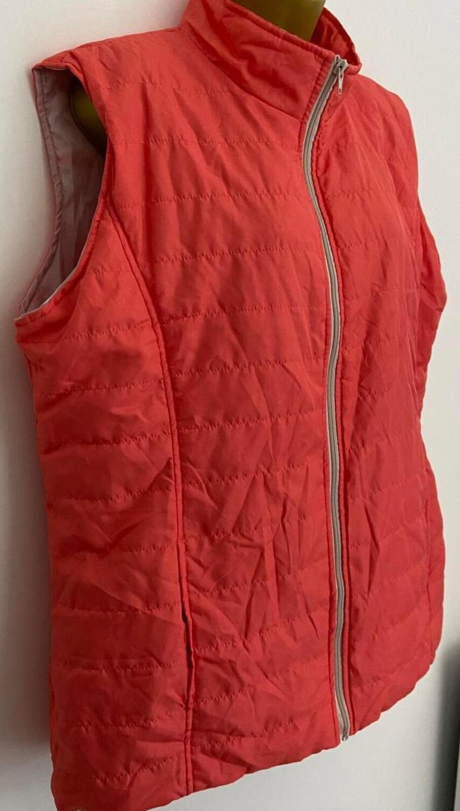 Anne de Lancay Lightweight Bodywarmer – Peach Coral – Size L – Zip Gilet