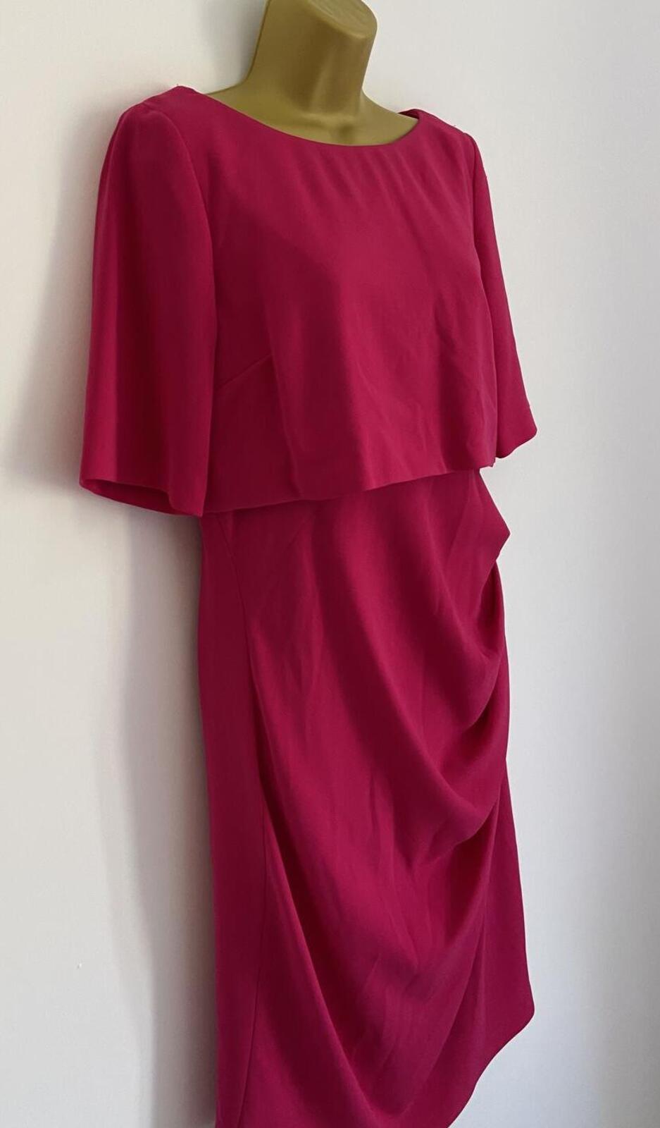 Coast Raspberry Pink Occasion Dress – UK 14 – Lace Back Detail