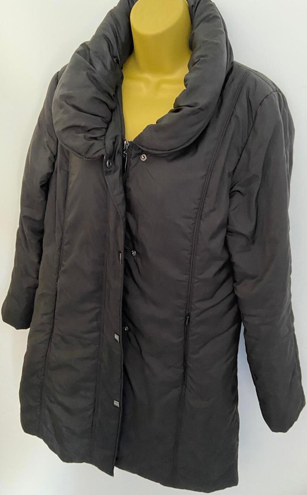 Roman Black Lightweight Puffer Jacket – Size S – Zip & Popper Coat