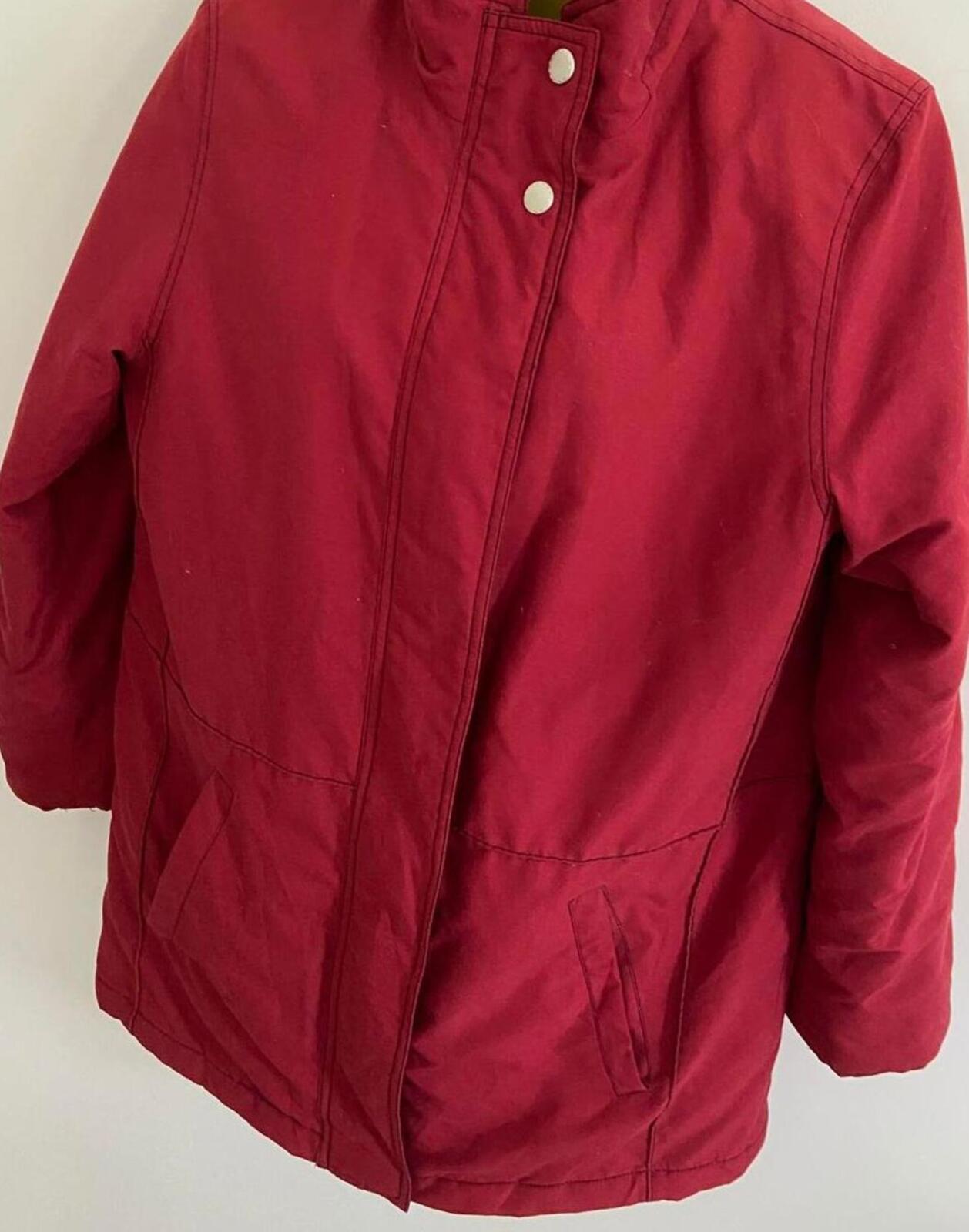 Ensign Collection Quilted Jacket – Red – Size 12 – Zip & Button Coat