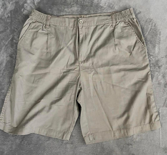 George Men’s Stone Chino Shorts – 34” Waist – Beige Cotton Summer Shorts