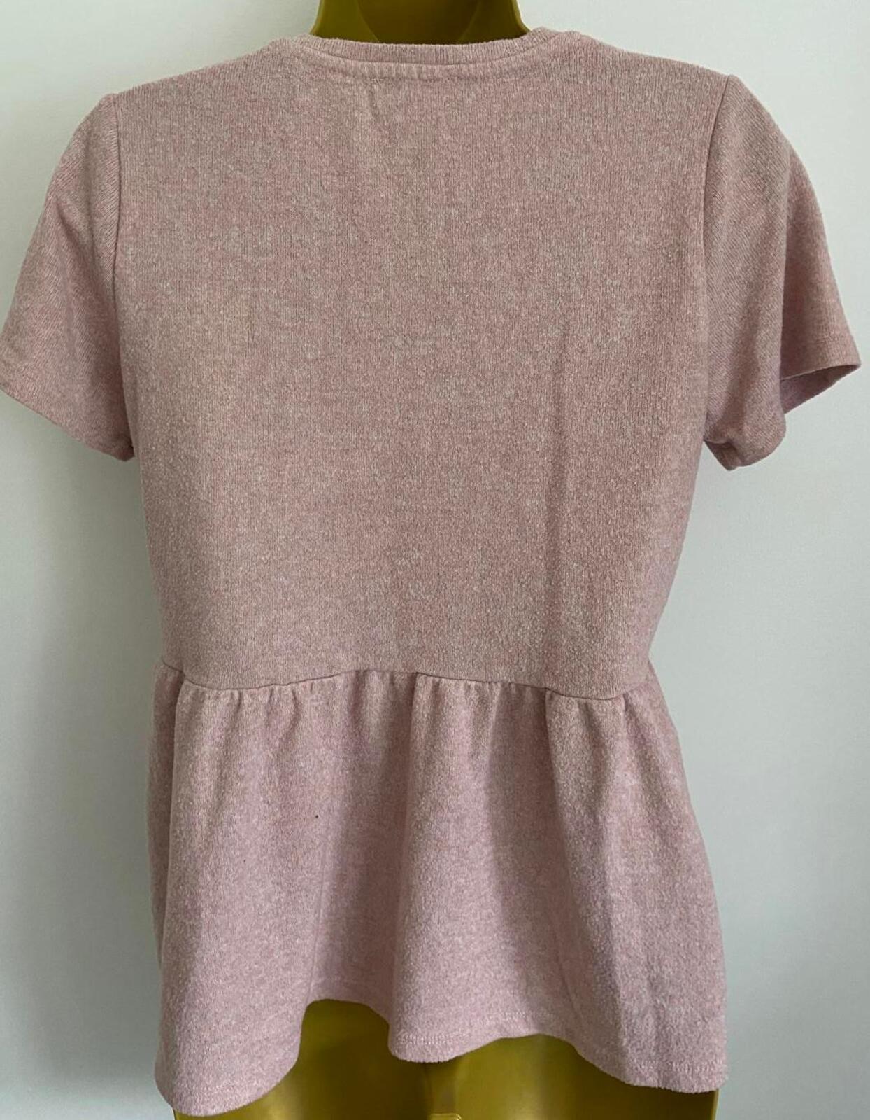Papaya Dusty Pink Peplum Knit Top – Size 8 – Stud Detail Neckline