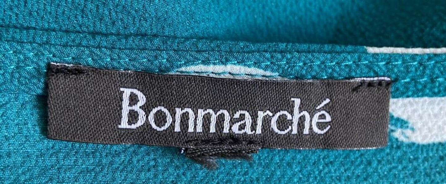 Bonmarché Turquoise Polka Dot Top – Size 20 – Off Shoulder Ruffle Blouse