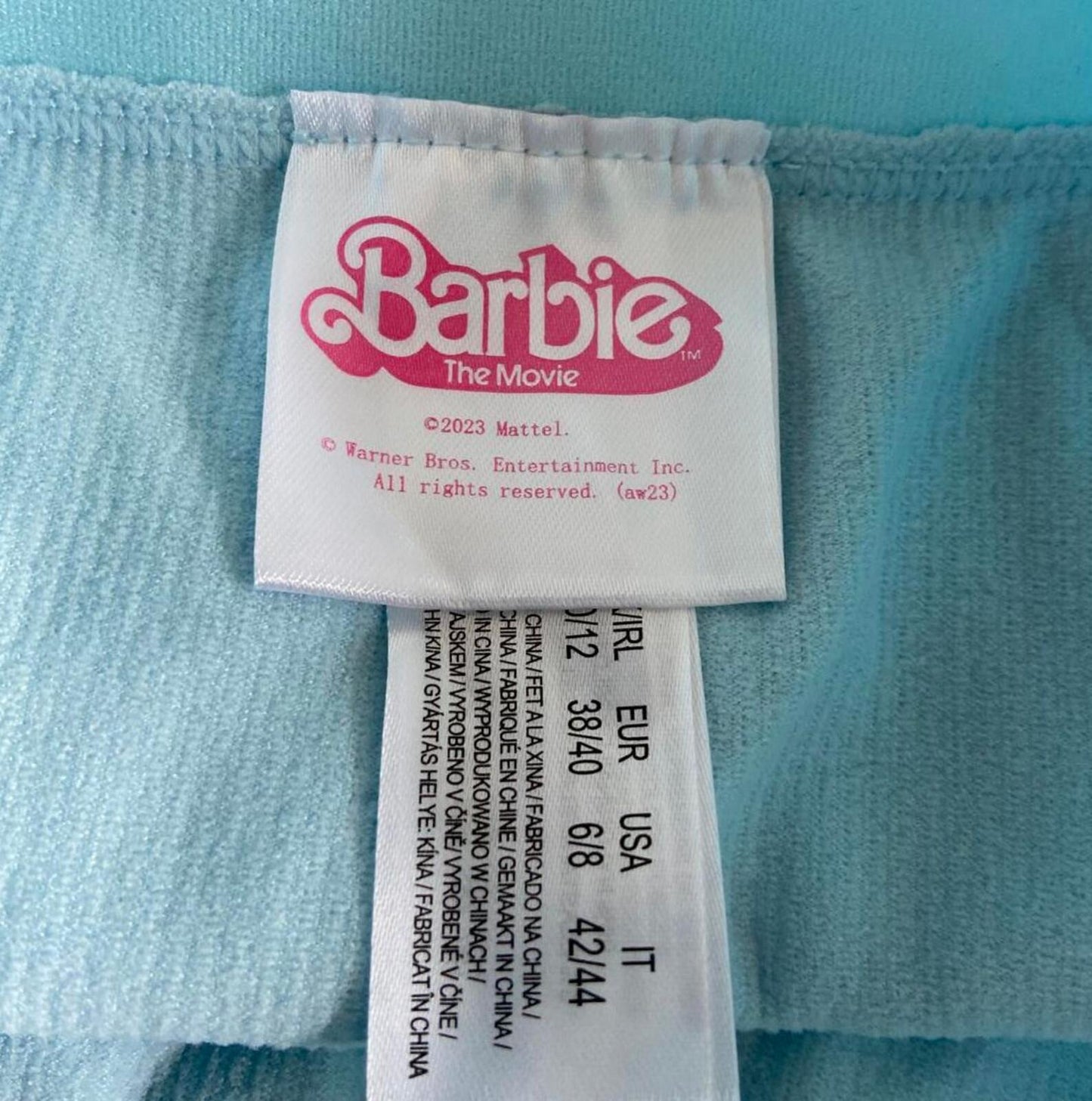 Barbie Ribbed Cycling Shorts – Size 10–12 – Light Blue Seamless Shorts