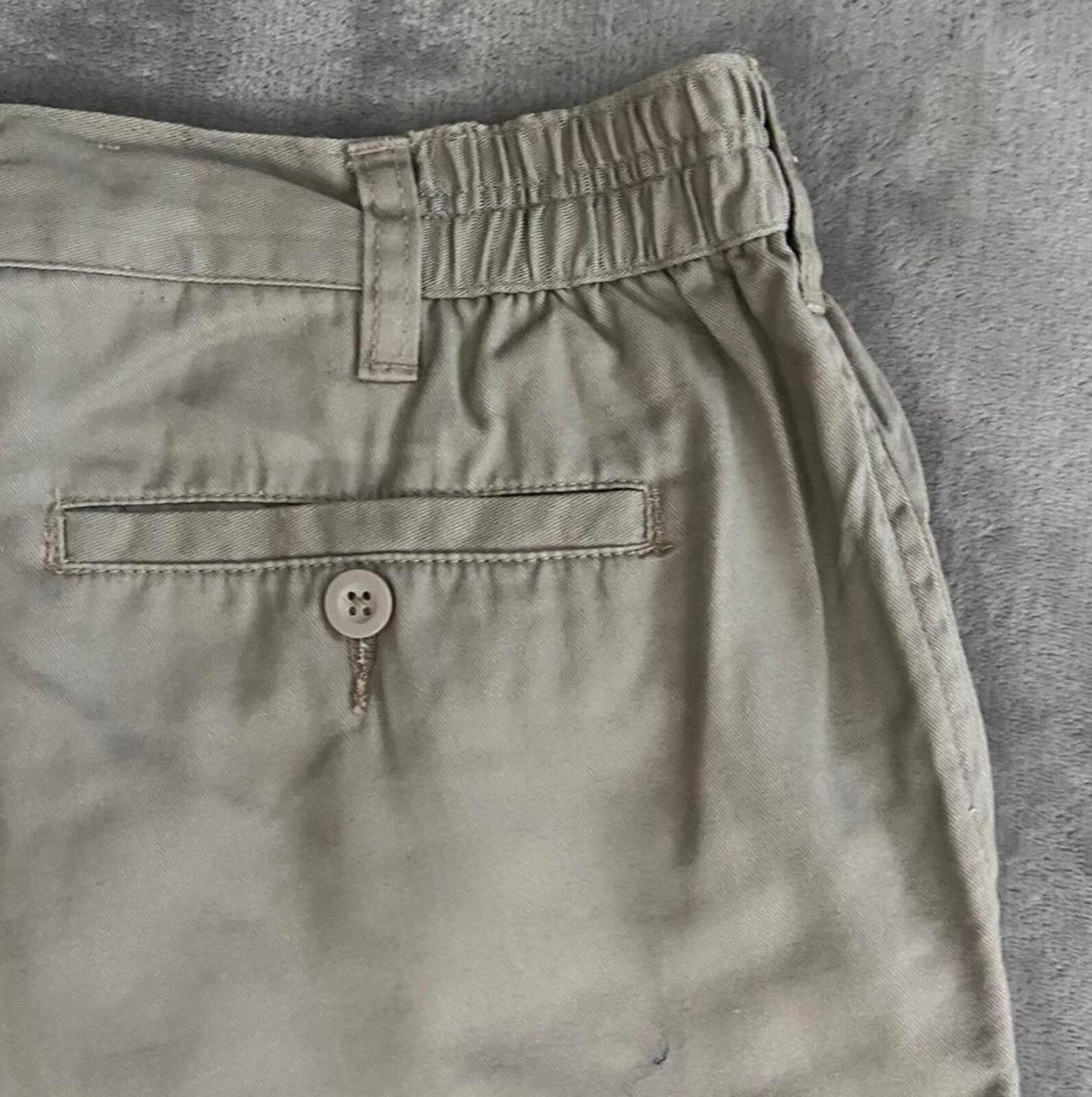 George Men’s Stone Chino Shorts – 34” Waist – Beige Cotton Summer Shorts