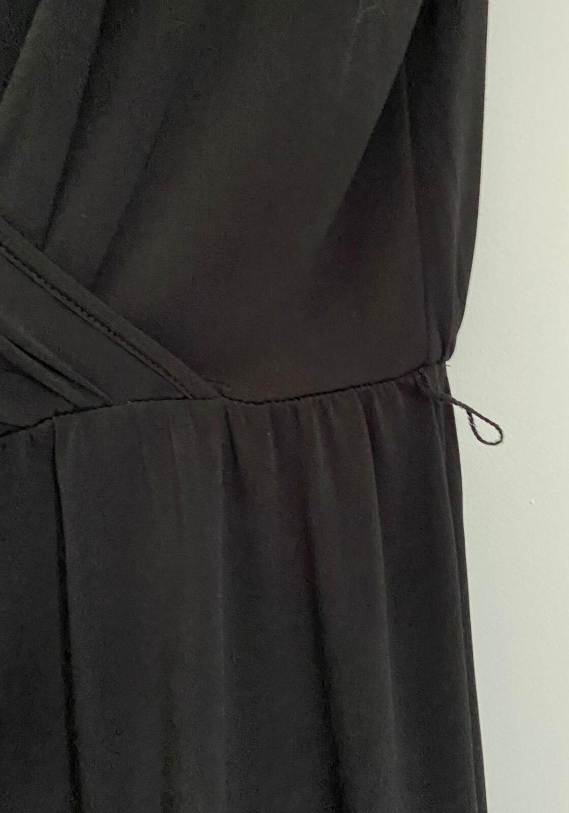Calvin Klein Black Crossover Dress – Size M – Knee Length with Zip Detail