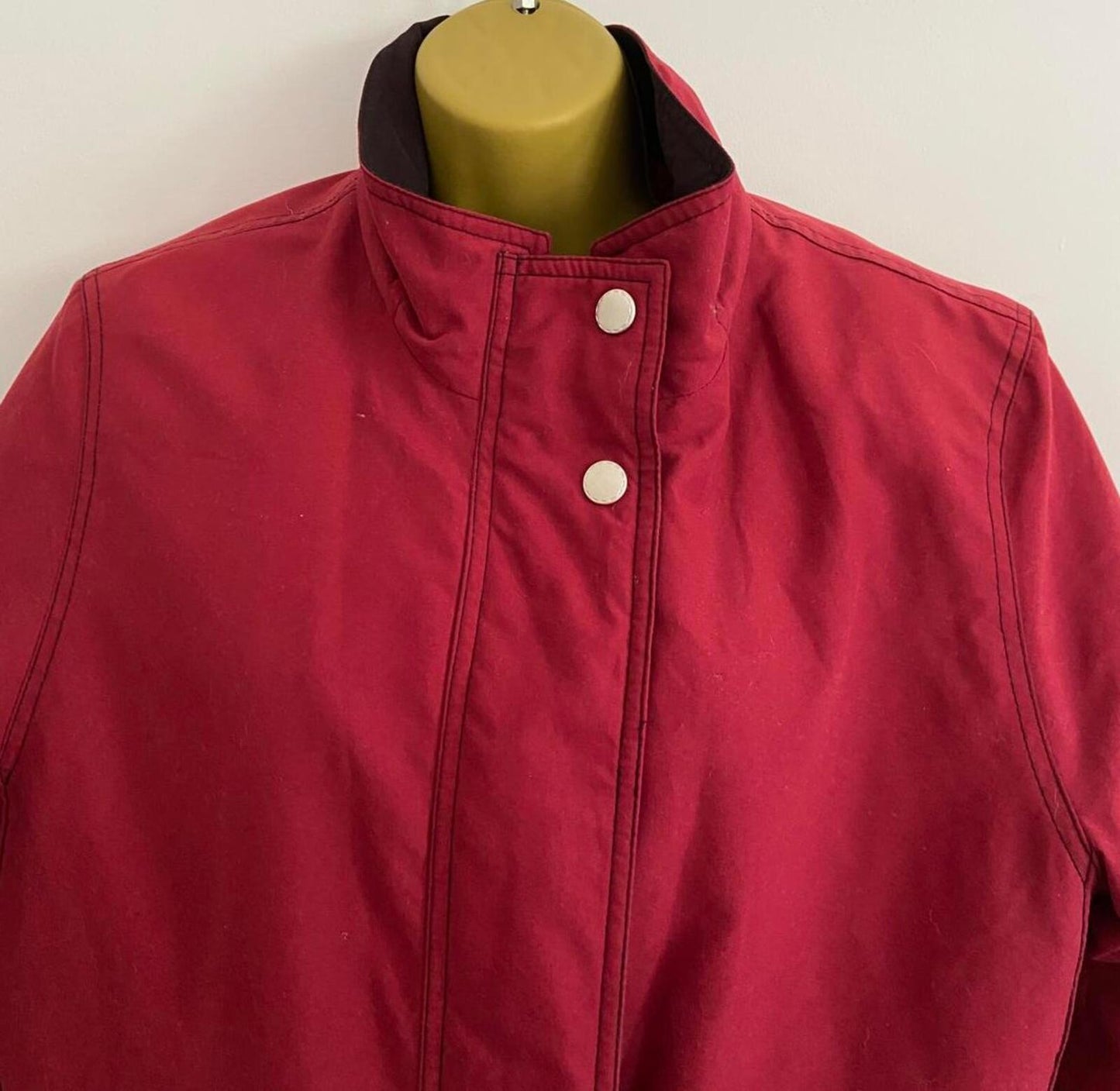 Ensign Collection Quilted Jacket – Red – Size 12 – Zip & Button Coat