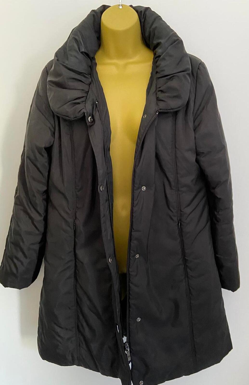 Roman Black Lightweight Puffer Jacket – Size S – Zip & Popper Coat