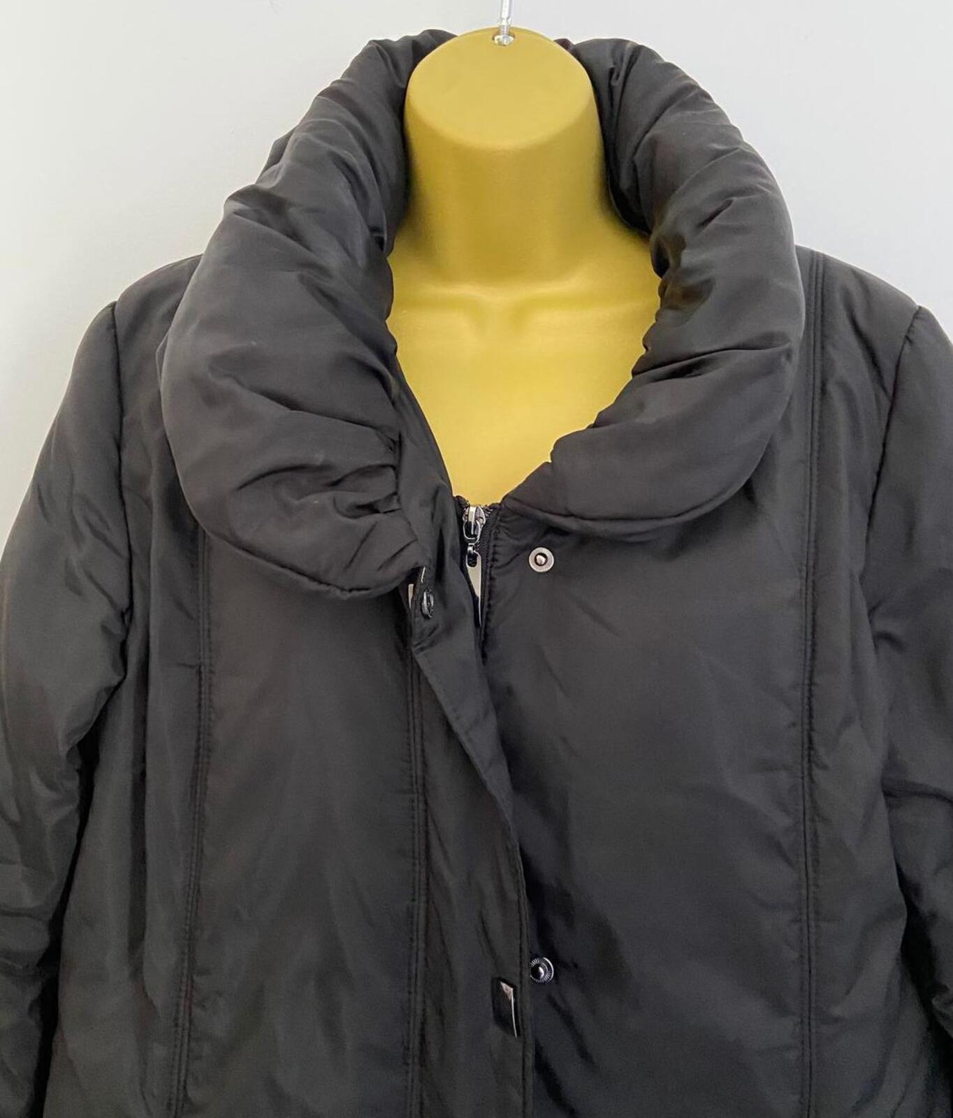 Roman Black Lightweight Puffer Jacket – Size S – Zip & Popper Coat