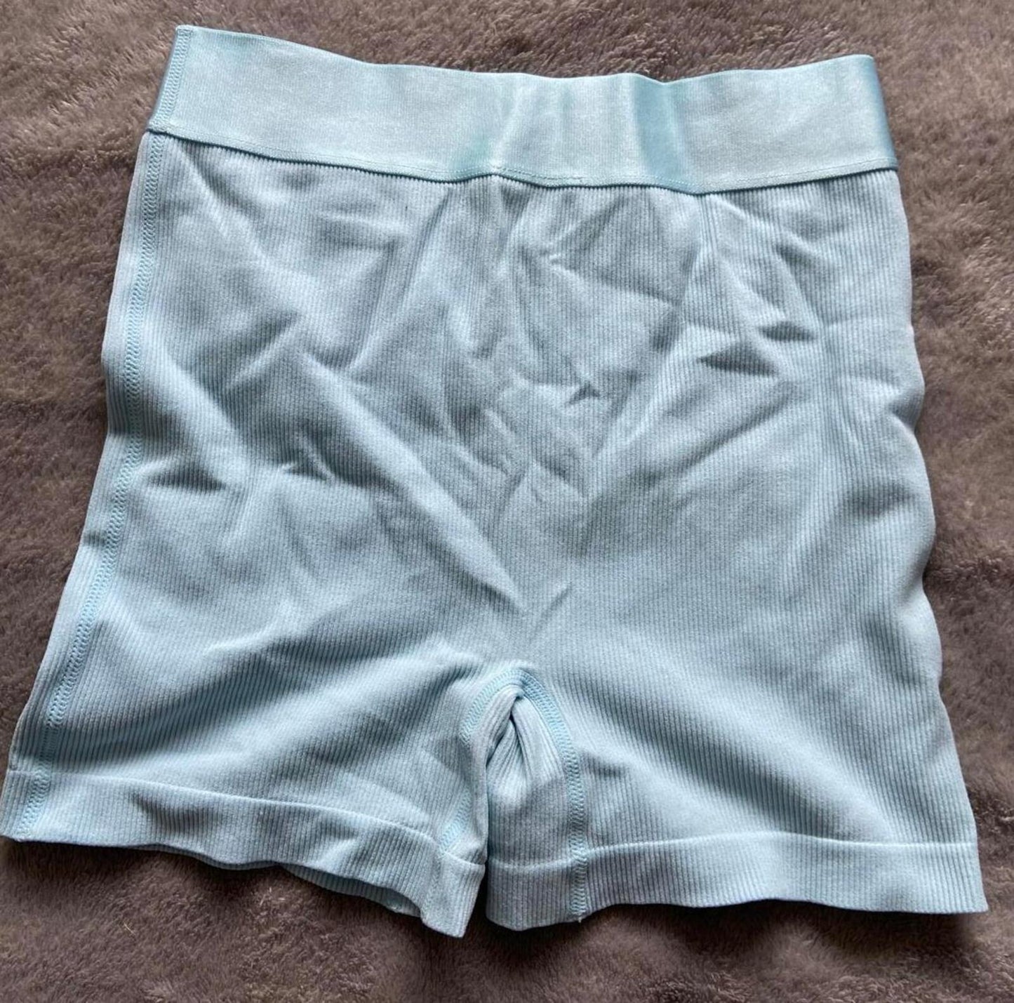 Barbie Ribbed Cycling Shorts – Size 10–12 – Light Blue Seamless Shorts