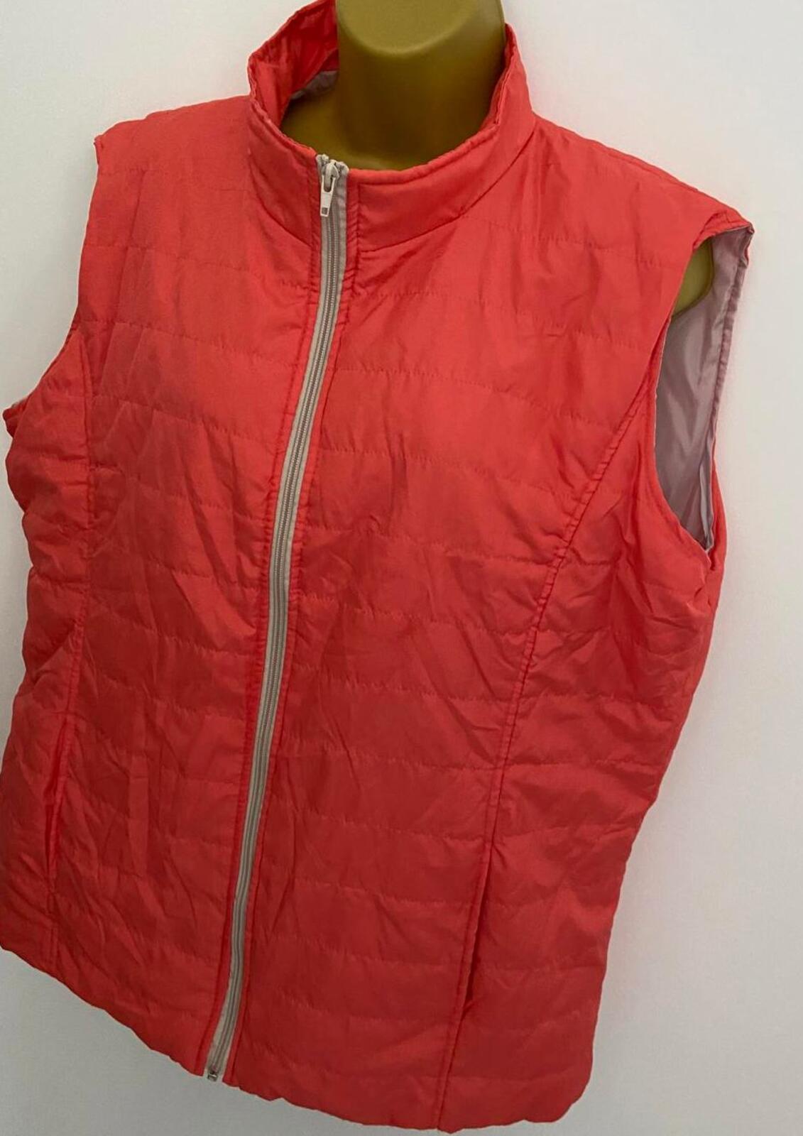 Anne de Lancay Lightweight Bodywarmer – Peach Coral – Size L – Zip Gilet